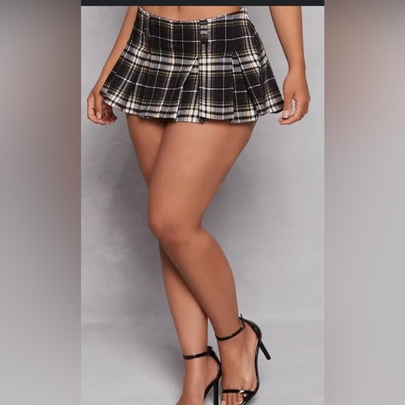 Almost Famous navy blue Plaid Pleated‎ Mini Skort size XL new - Picture 11 of 16